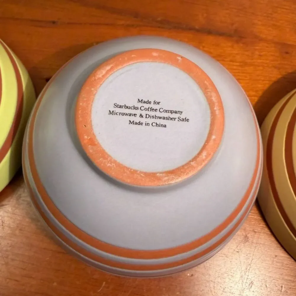 Starbucks Stoneware Swirl Bowls